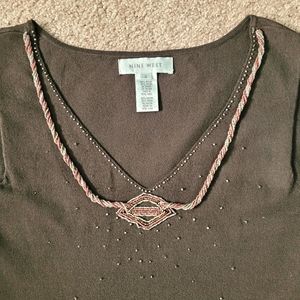 Nine West Embellished Knit Top